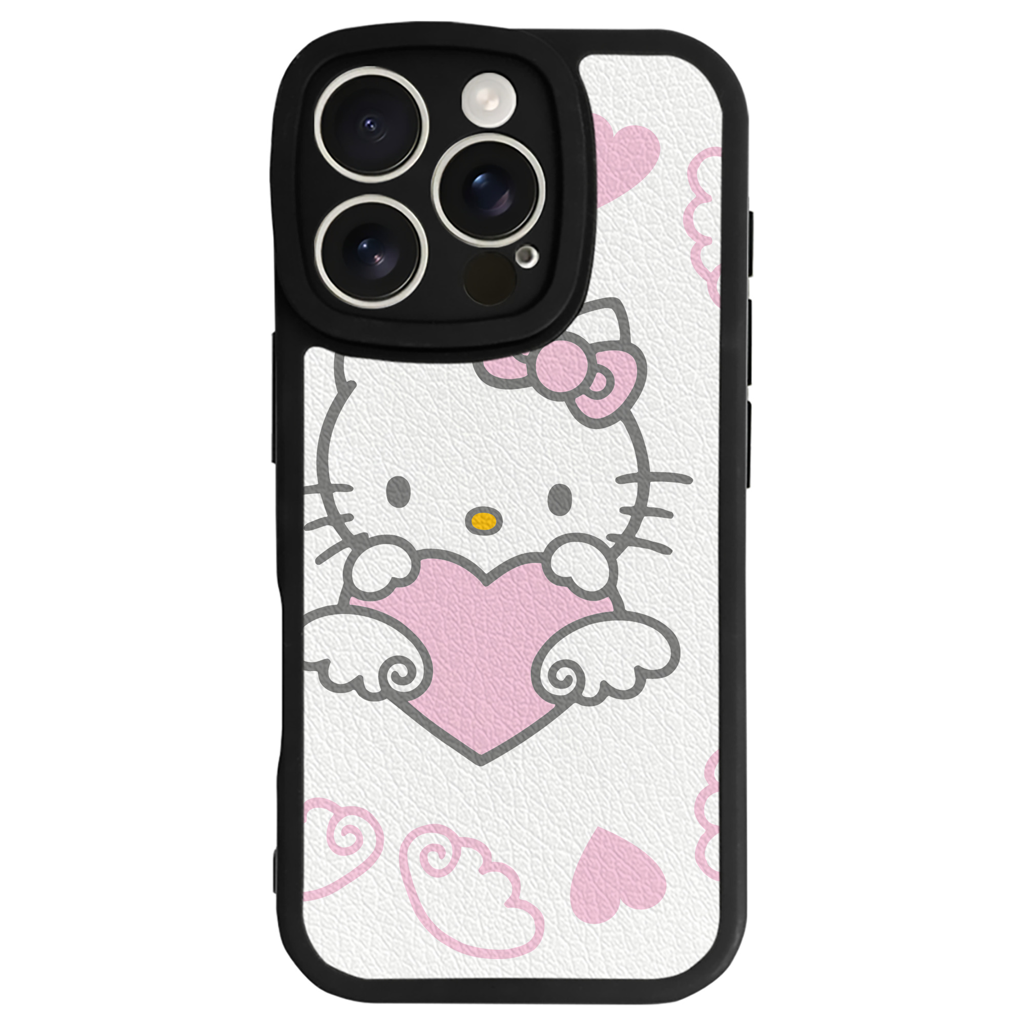 （画像用） Hello Kitty ハローキティ 【iPhone 16シリーズ対応】シリコンスマホケース（レザー調） 材質：シリコン